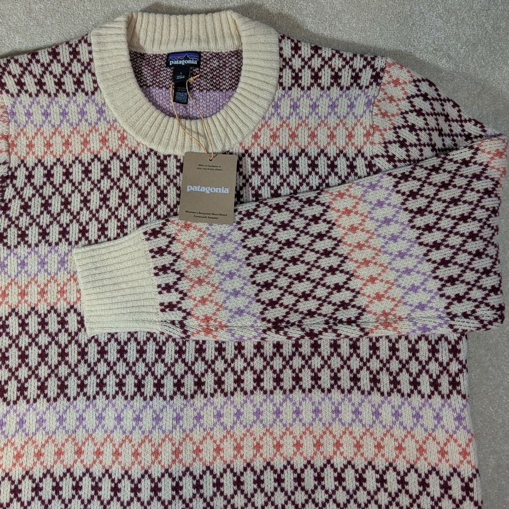 Patagonia Recycled Wool-Blend Crewneck Sweater Starlight Dk Natural Large 51025